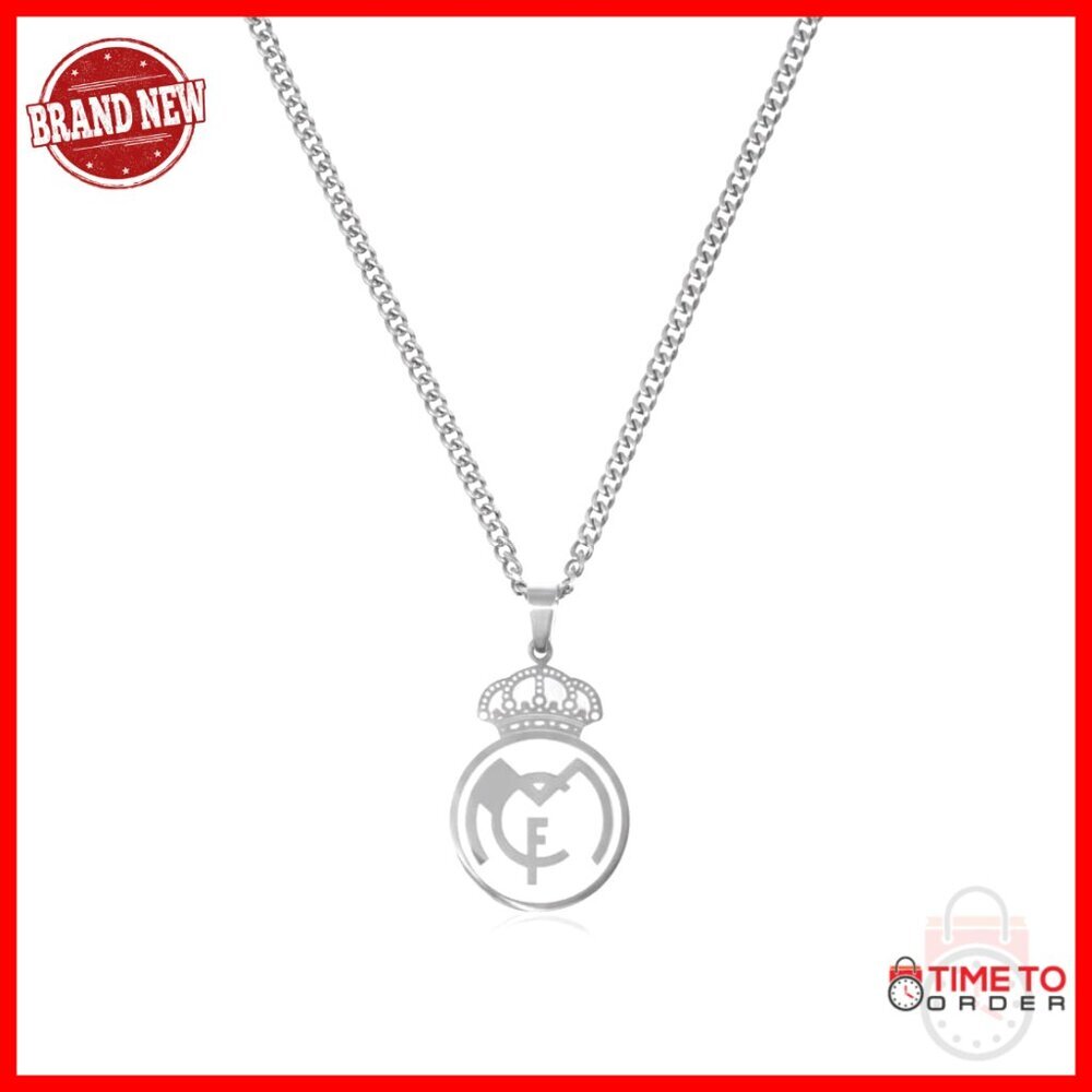 Stainless Steel Soccer Pendant Necklace 20" Chain Hypoallergenic